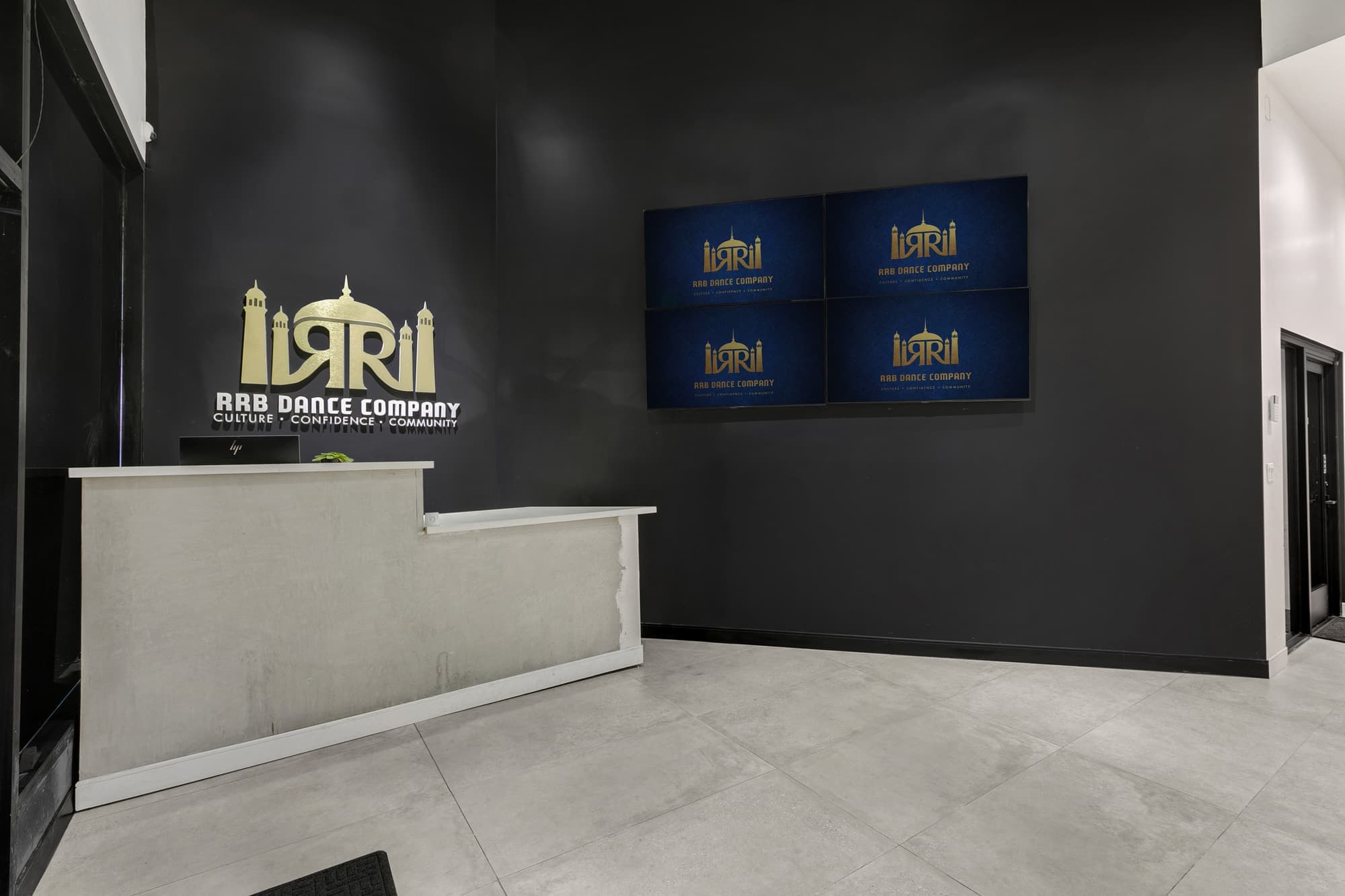 The front lobby and reception desk